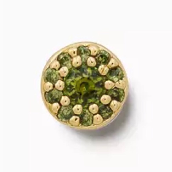 Was 65 KATE SPADE Something Sparkly Pave Stud Earrings Green - 10K Gold - NWT - Picture 11 of 16